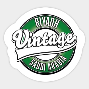 Riyadh Saudi Arabia Vintage logo Sticker